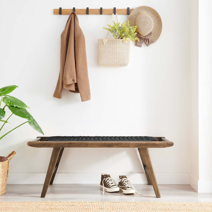 Saoirse 47" Woven Rope Wood Bench