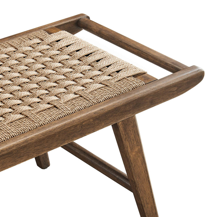 Saoirse 47" Woven Rope Wood Bench