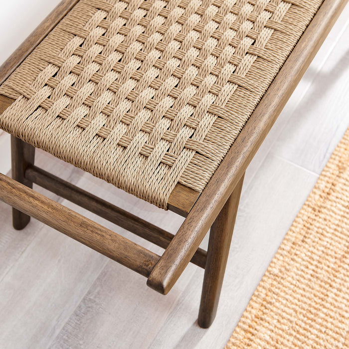 Saoirse 47" Woven Rope Wood Bench
