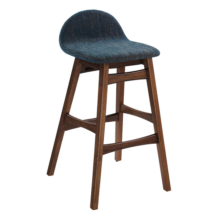 Juno Heathered Fabric Wood Bar Stool - Set of 2
