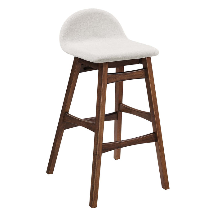 Juno Heathered Fabric Wood Bar Stool - Set of 2