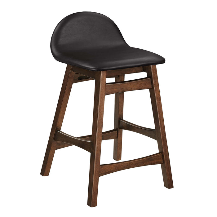 Juno Vegan Leather Wood Counter Stool - Set of 2
