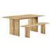 Amistad 72" Wood Dining Table and Bench Set - alternate angle view
