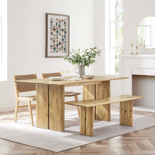Amistad 72" Wood Dining Table and Bench Set - Modway \kitchen & dining\dining sets