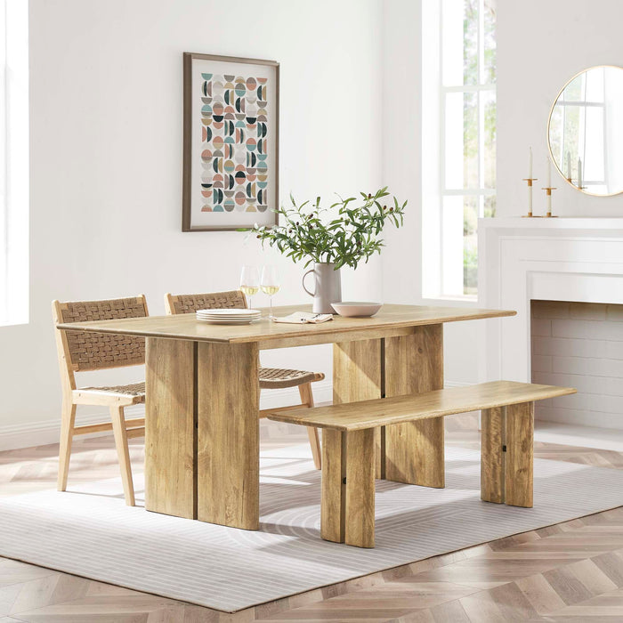Amistad 72" Wood Dining Table and Bench Set - Modway \kitchen & dining\dining sets