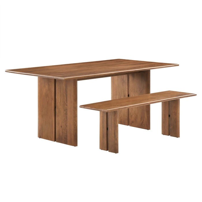 Amistad 72" Wood Dining Table and Bench Set - view 8