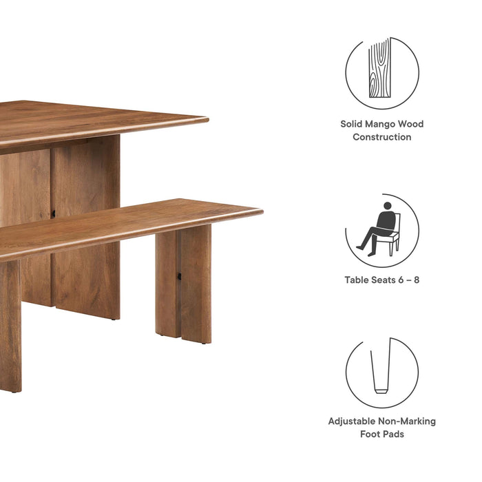 Amistad 72" Wood Dining Table and Bench Set - view 9