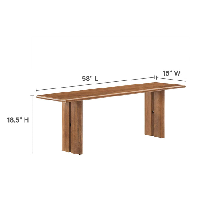 Amistad 72" Wood Dining Table and Bench Set - view 11