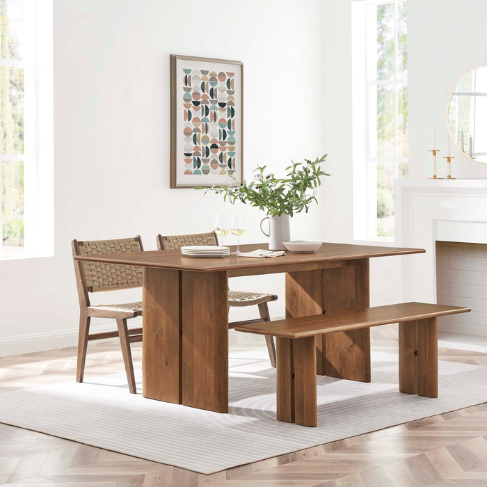 Amistad 72" Wood Dining Table and Bench Set - view 7