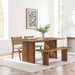 Amistad 72" Wood Dining Table and Bench Set - view 7