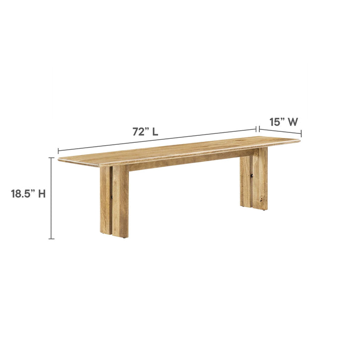 Amistad 86" Wood Dining Table and Bench Set - view 5