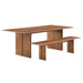 Amistad 86" Wood Dining Table and Bench Set - view 8