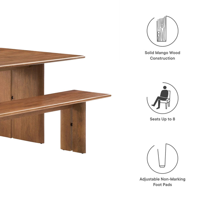Amistad 86" Wood Dining Table and Bench Set - view 10