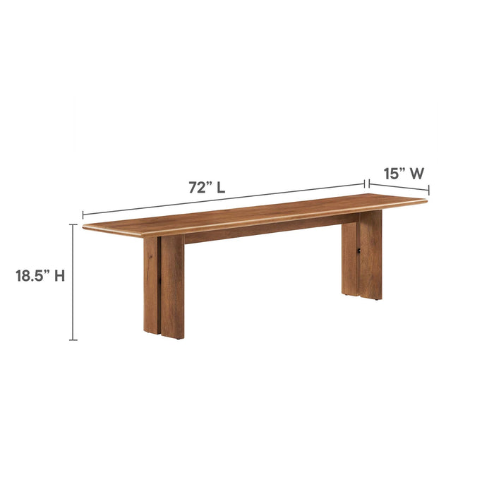 Amistad 86" Wood Dining Table and Bench Set - view 9