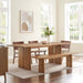 Amistad 86" Wood Dining Table and Bench Set - view 7