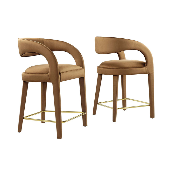 Pinnacle Performance Velvet Counter Stool Set of 2