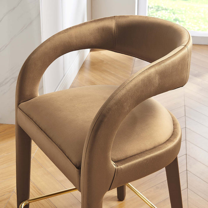 Pinnacle Performance Velvet Counter Stool Set of 2