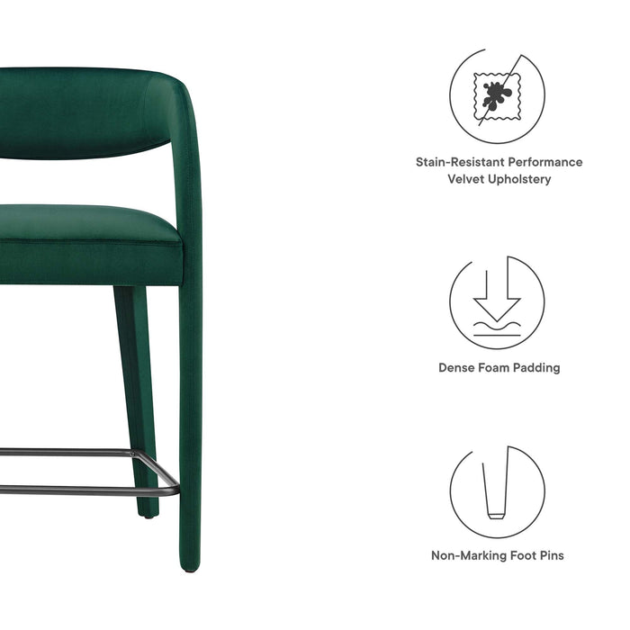 Pinnacle Performance Velvet Counter Stool Set of 2