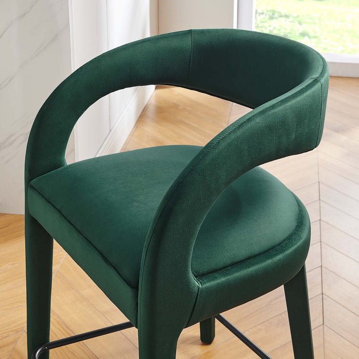 Pinnacle Performance Velvet Counter Stool Set of 2