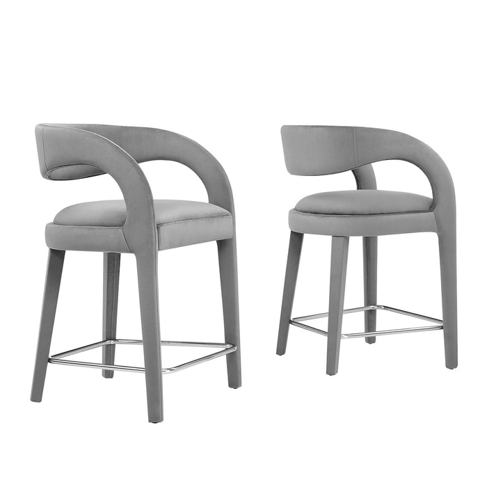 Pinnacle Performance Velvet Counter Stool Set of 2