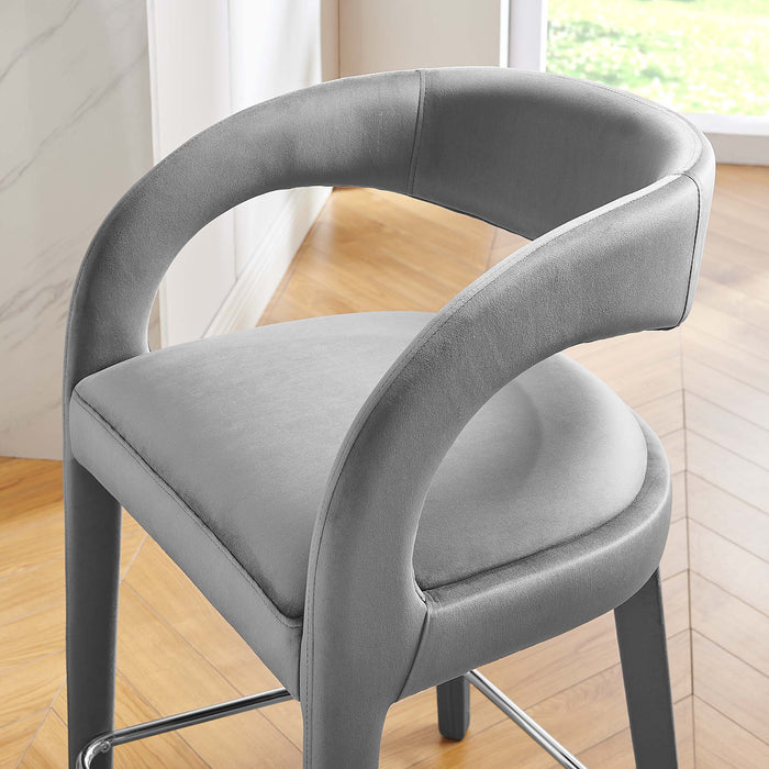 Pinnacle Performance Velvet Counter Stool Set of 2