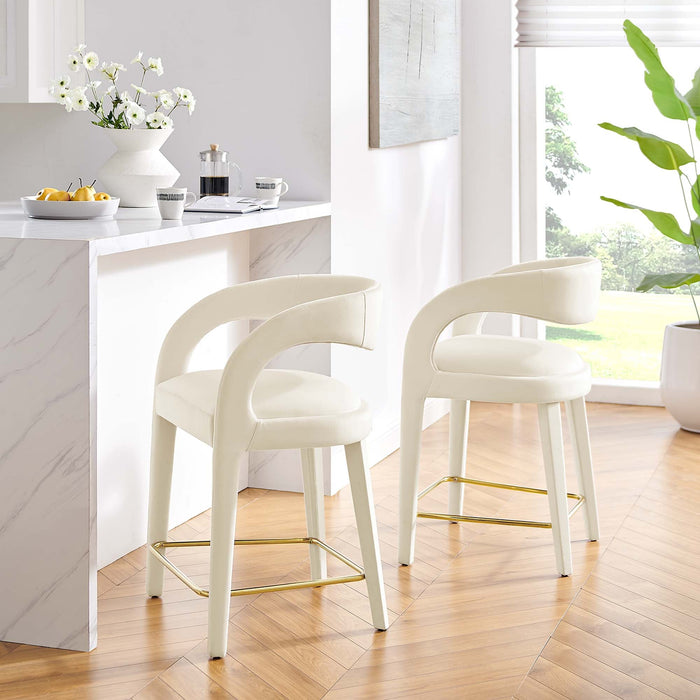 Pinnacle Performance Velvet Counter Stool Set of 2