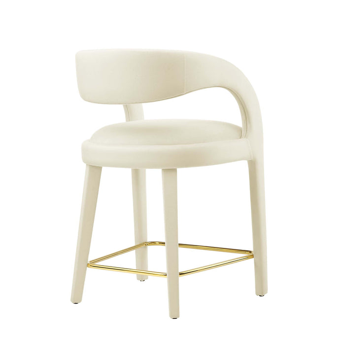 Pinnacle Performance Velvet Counter Stool Set of 2