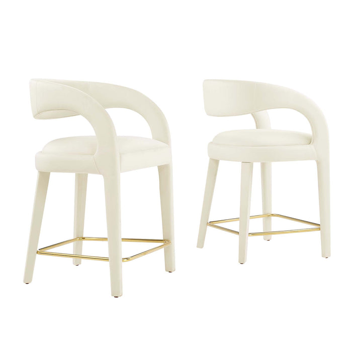 Pinnacle Performance Velvet Counter Stool Set of 2