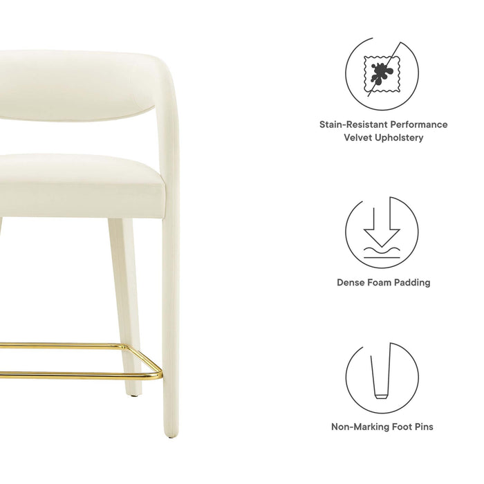 Pinnacle Performance Velvet Counter Stool Set of 2