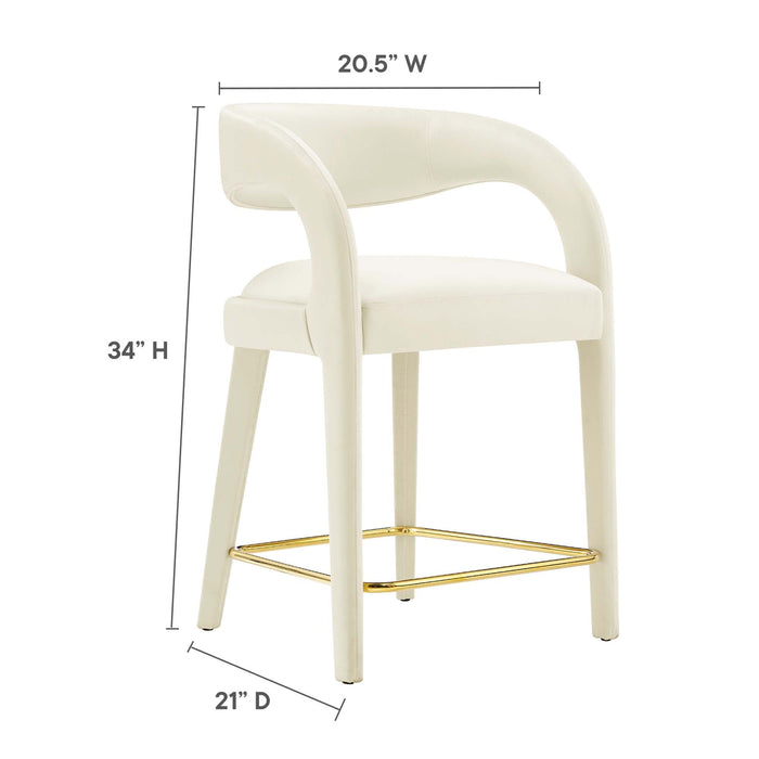 Pinnacle Performance Velvet Counter Stool Set of 2