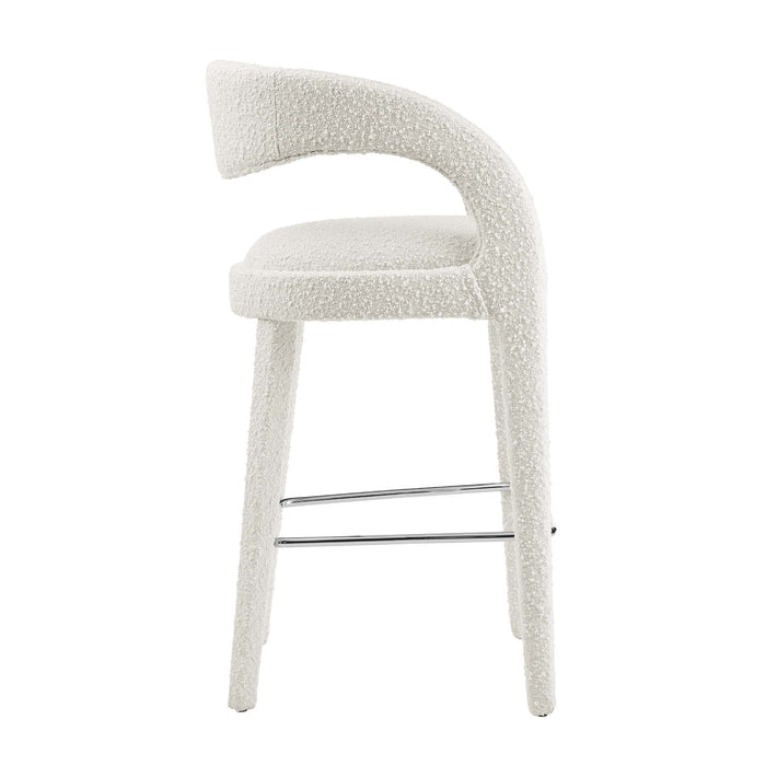 Pinnacle Boucle Upholstered Bar Stool Set of 2