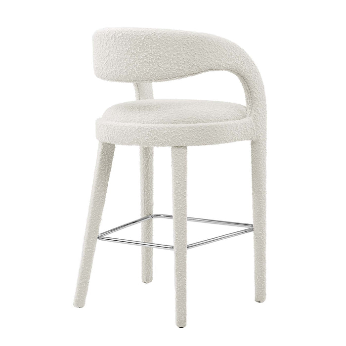 Pinnacle Boucle Upholstered Bar Stool Set of 2