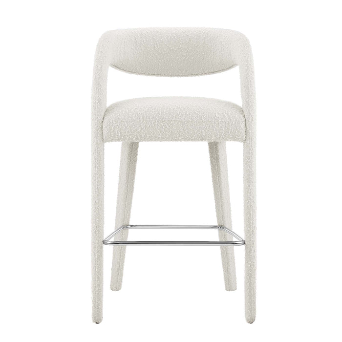 Pinnacle Boucle Upholstered Bar Stool Set of 2