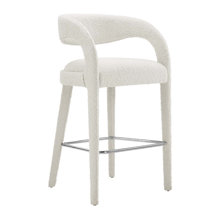 Pinnacle Boucle Upholstered Bar Stool Set of 2