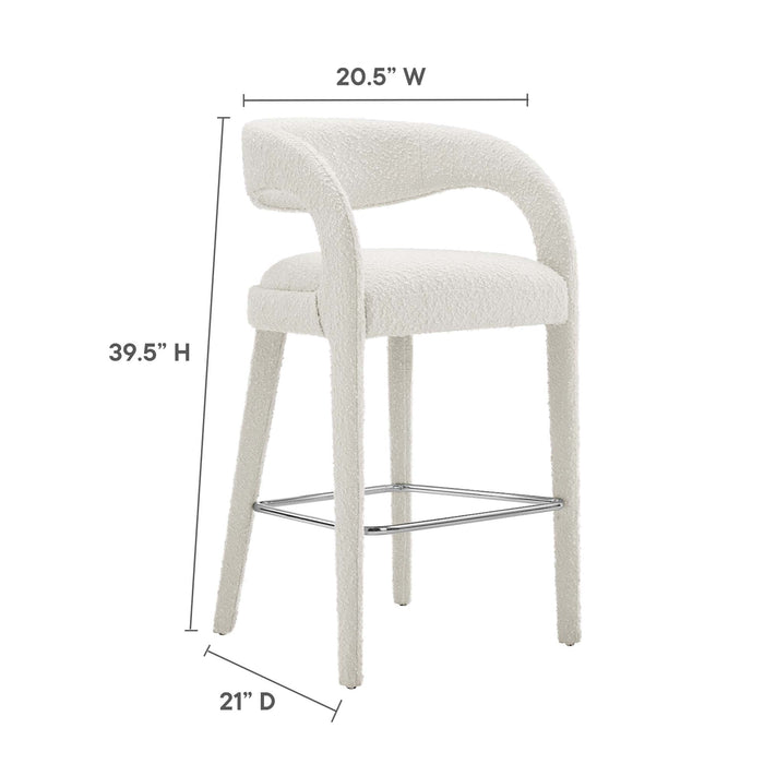Pinnacle Boucle Upholstered Bar Stool Set of 2