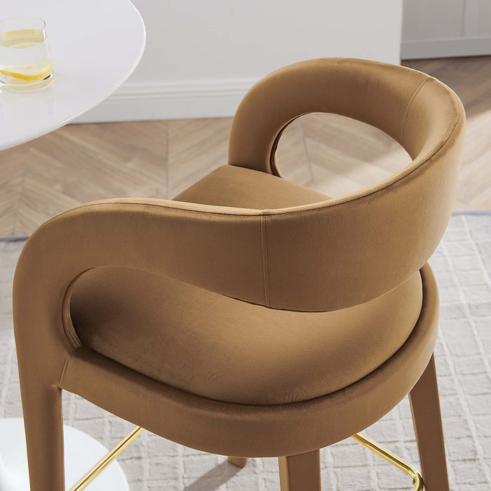 Pinnacle Performance Velvet Bar Stool Set of 2