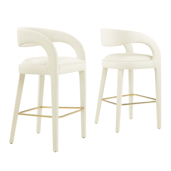 Pinnacle Performance Velvet Bar Stool Set of 2