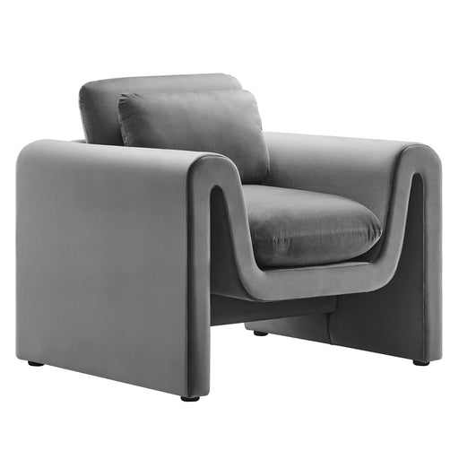 Modway Waverly Performance Velvet Armchair Living Room Furniture - View 17