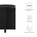 Modway Silas Round Wood Side Table Living Room Furniture in Black - Side View