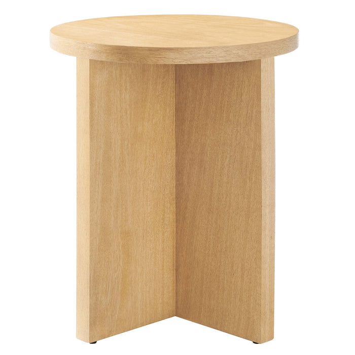 Modway Silas Round Wood Side Table Living Room Furniture in Black