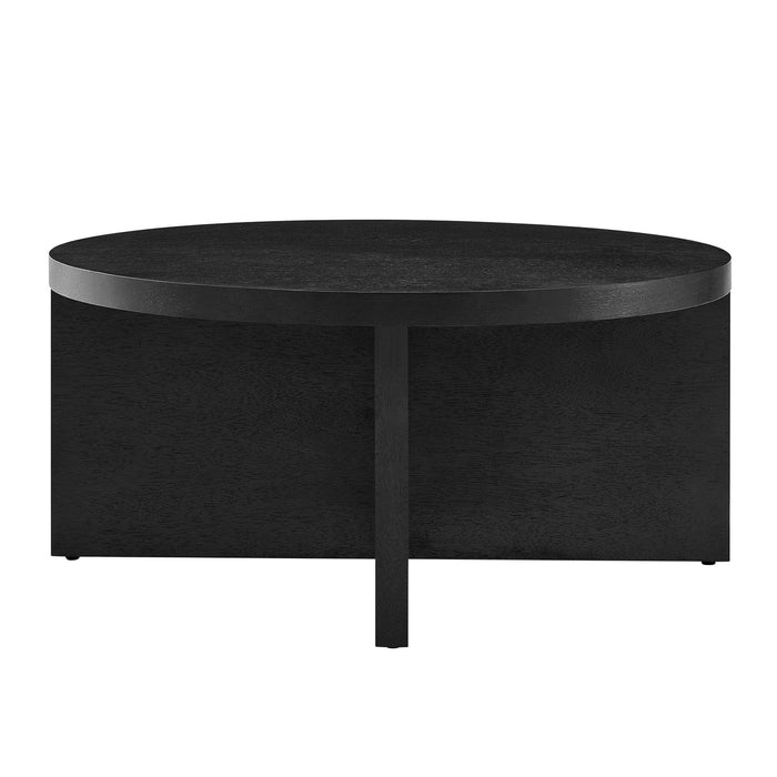 Modway Silas Round Wood Coffee Table Living Room Furniture - Lifestyle View