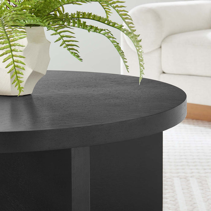 Modway Silas Round Wood Coffee Table Living Room Furniture - Close-Up