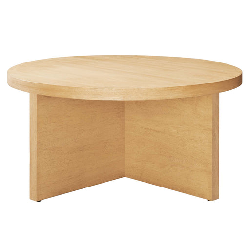 Modway Silas Round Wood Coffee Table Living Room Furniture in Black