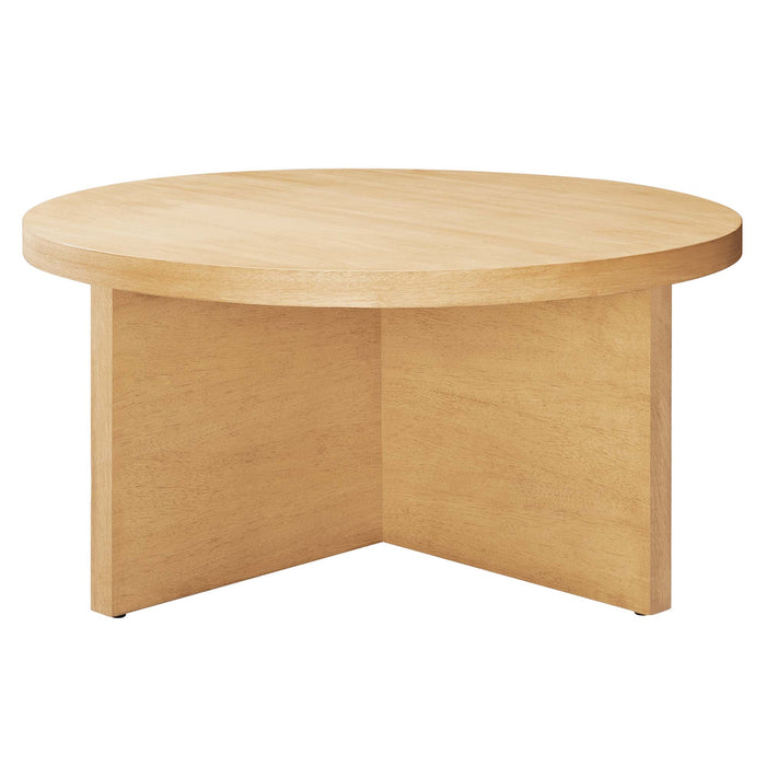 Modway Silas Round Wood Coffee Table Living Room Furniture in Black