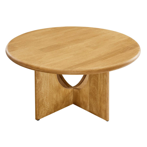 Modway Rivian Round 34" Coffee Table Living Room Furniture in Brown