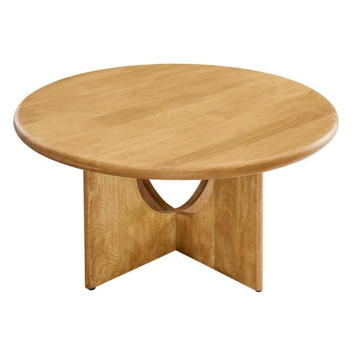 Modway Rivian Round 34" Coffee Table Living Room Furniture in Brown
