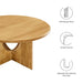 Modway Rivian Round 34" Coffee Table Living Room Furniture in Brown - Side View
