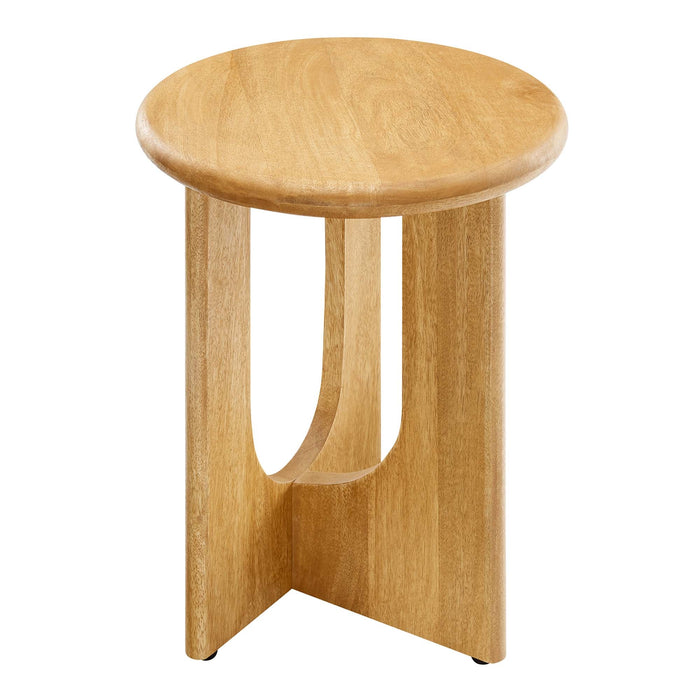 Modway Rivian Round Side Table Living Room Furniture in Brown