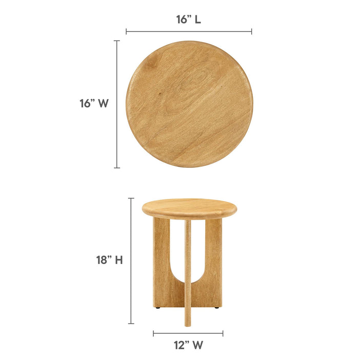 Modway Rivian Round Side Table Living Room Furniture in Brown - Detail View