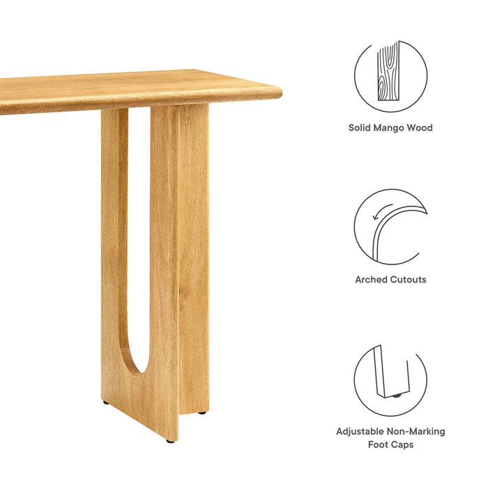 Modway Rivian 46" Console Table Living Room Furniture in Brown - Side View